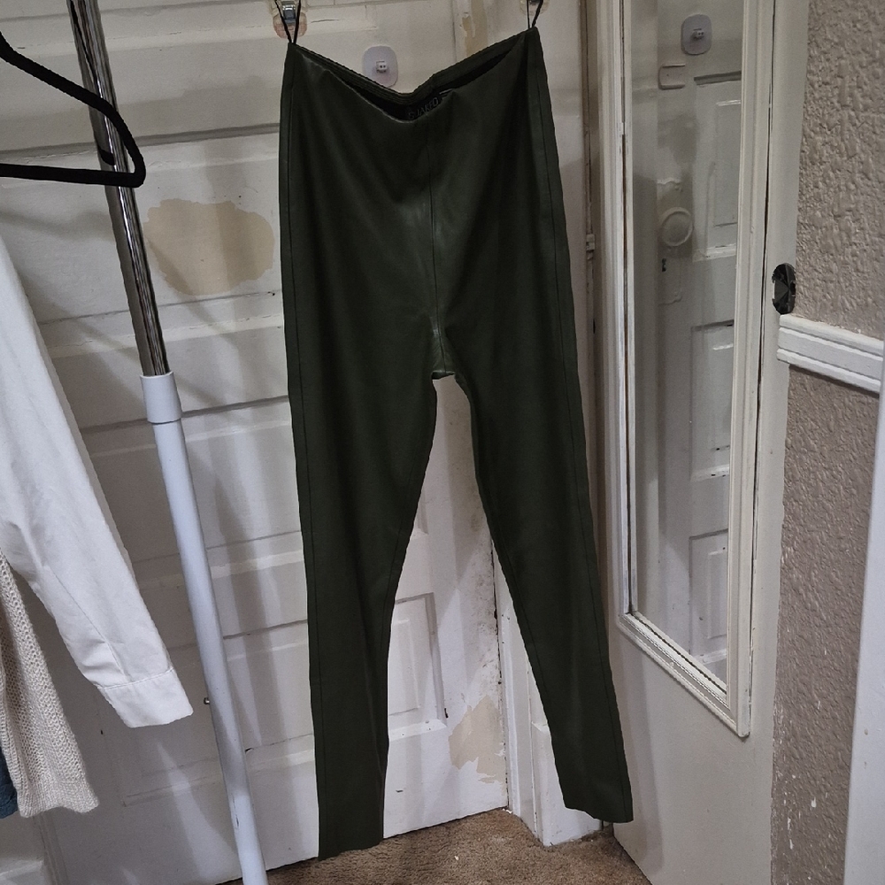 SOAKED. Women's Olive Green Pleather Pants